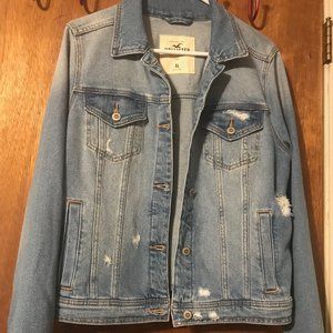 Hollister Ripped Denim Trucker Jacket Women's XL